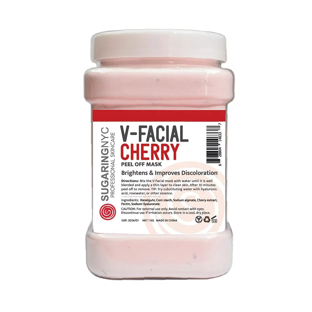 Vajacial Jelly Cherry Mask Peel-Off Bikini Underarms Area Peel Mask - Cherry - Professional Size 23oz by Sugaring NYC