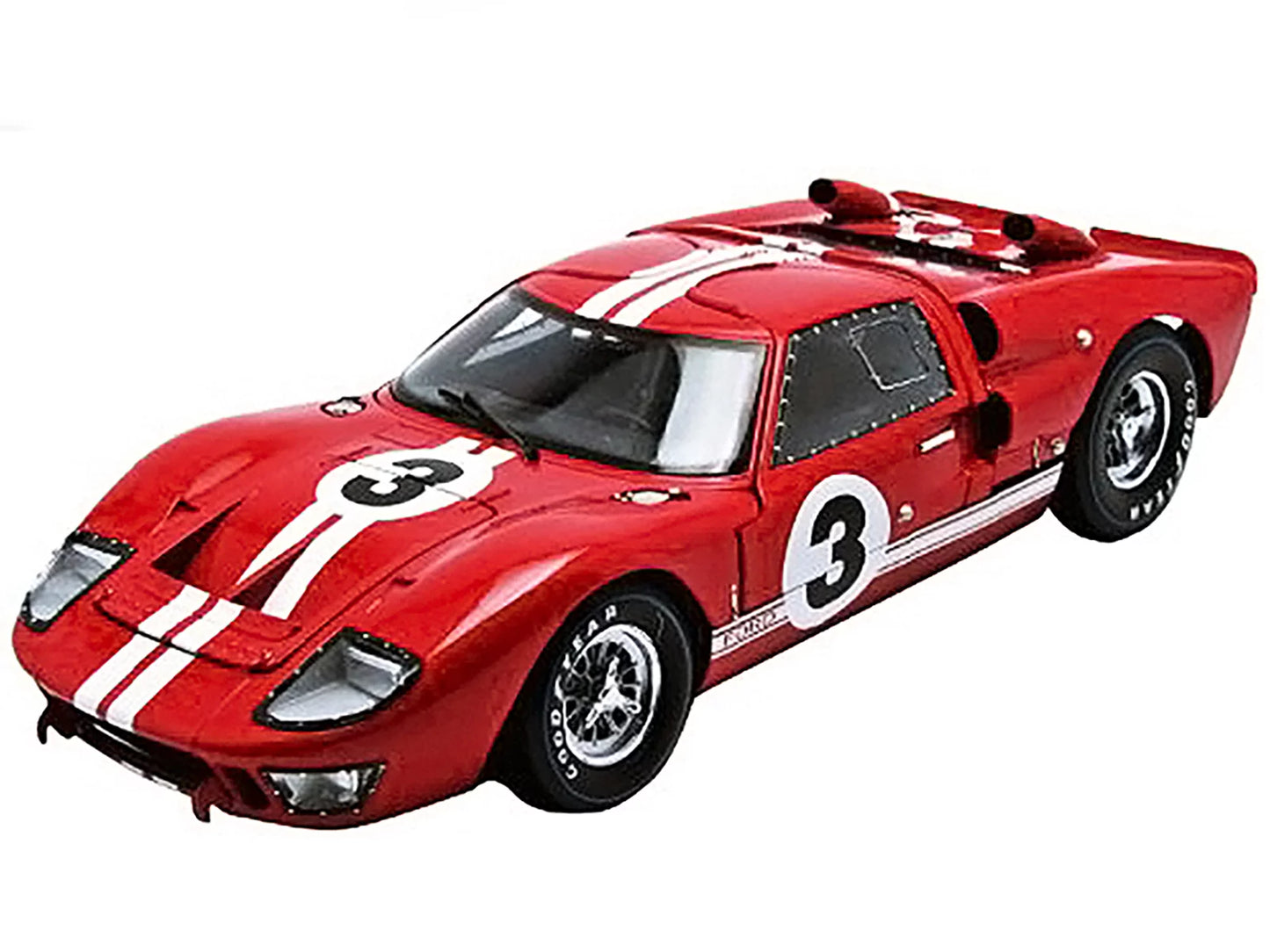 1966 Ford GT-40 MK 2 Red #3 1/18 Diecast Car Model by Shelby Collectibles