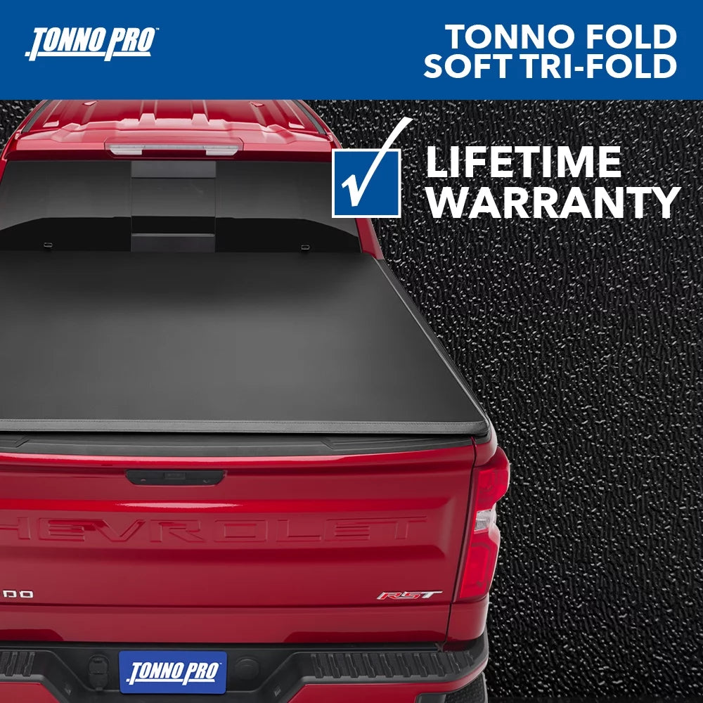 Tonno Pro Tonno Fold, Soft Folding Truck Bed Tonneau Cover | 42-107 | Fits 2007 - 2013 Chevy/GMC Silverado/Sierra 1500 8' 2" Bed (97.6")