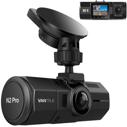 Vantrue N2 Pro Dual Front and Interior 1080P Dash Cam, Single Front Dash Camera 1440P, Uber Car Camera with Night Vision, 24hrs Parking Mode, G-Sensor, Loop Recording