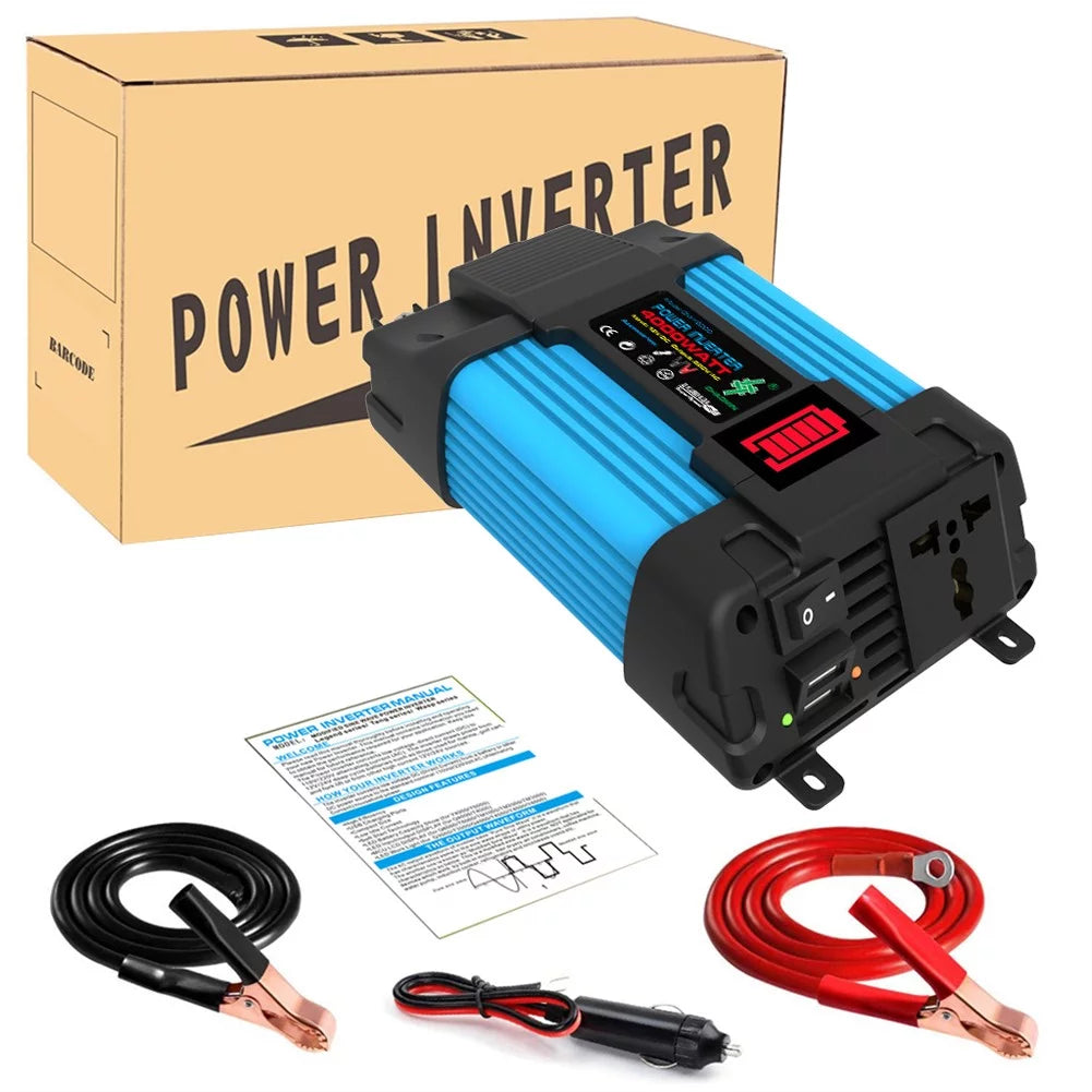 4000W Car Power Inverter DC 12V To AC 110/220V Pure Sine Wave 2 USB LCD Display