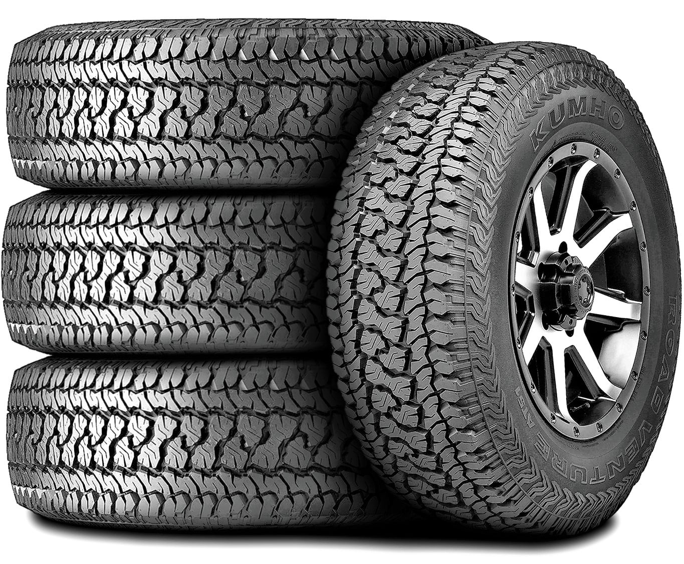 Set of 4 (FOUR) Kumho Road Venture AT51 235/70R16 104T A/T All Terrain Tires Fits: 2004-07 Honda Pilot EX-L, 2013 Ford Explorer Sport