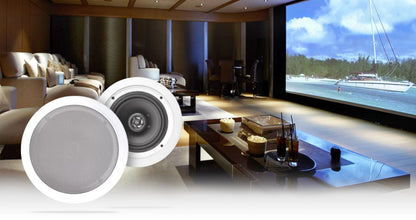 Rockville 4-Room Home Audio Kit Stereo+8 White 8" Ceiling Speakers+Wall Controls