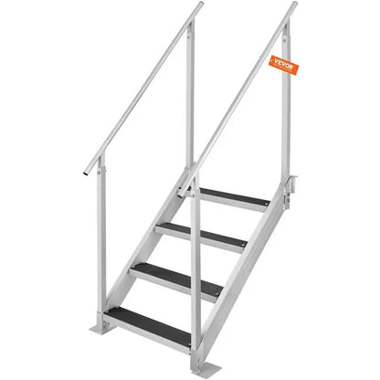 Vevor Dock Stairs 30-38 in. Adjustable Height, 500 lbs Load Capacity Dock Ladder 4 Step