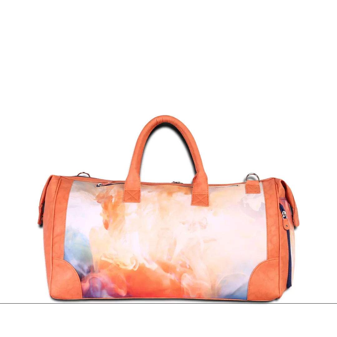 The Orange Wave Unisex Large Weekender Travel bag with Separate Shoe Compartment with adjustable strap