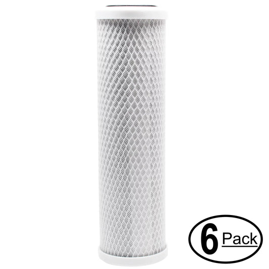 6-Pack Replacement for PuROLine PL30T36 Activated Carbon Block Filter - Universal 10 inch Filter for PuROLine PL30T36 Three Stage RO System - Denali Pure Brand