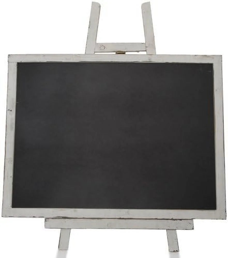 Wooden Chalkboard With Easel, Worn White