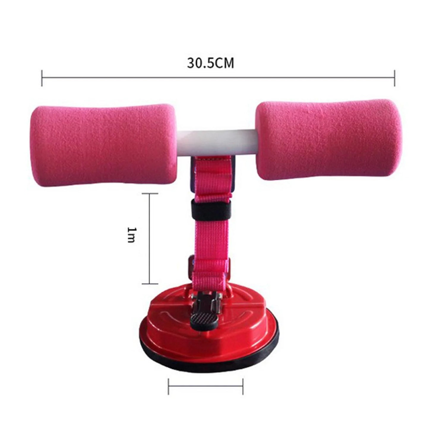 Sit Up Bar with Belt Abs Thigh Suction Floor Exercise Stand pink