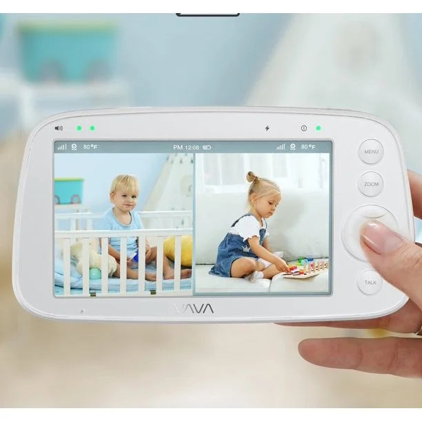 Vava VA-IH009 Baby Monitor with Split Screen, White