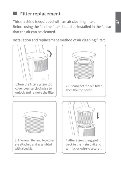 U ULTTY H13 HEPA Replacement Filter for CR022 Purifying Fan | Medical Coating