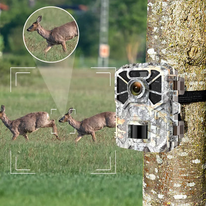 2 Pack Trail Camera, 30MP 2k Game Camera with Infrared Night Vision Wildlife Surveillance, Farm Monitoring, Waterproof Hunting Trail Monitor with 120° Wide Angle Lens