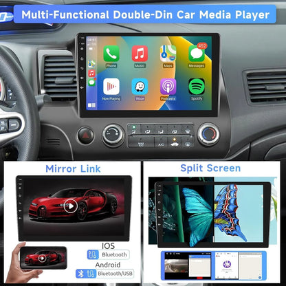 THONZER 10" Car Stereo Radio w/Carplay Android Auto for Nissan Xtrail Qashqai Rogue 2014-2019 Double Din Android 13 Touchscreen Audio Receiver w/WiFi GPS Navigation Bluetooth Backup Camera Mic- 2+32G