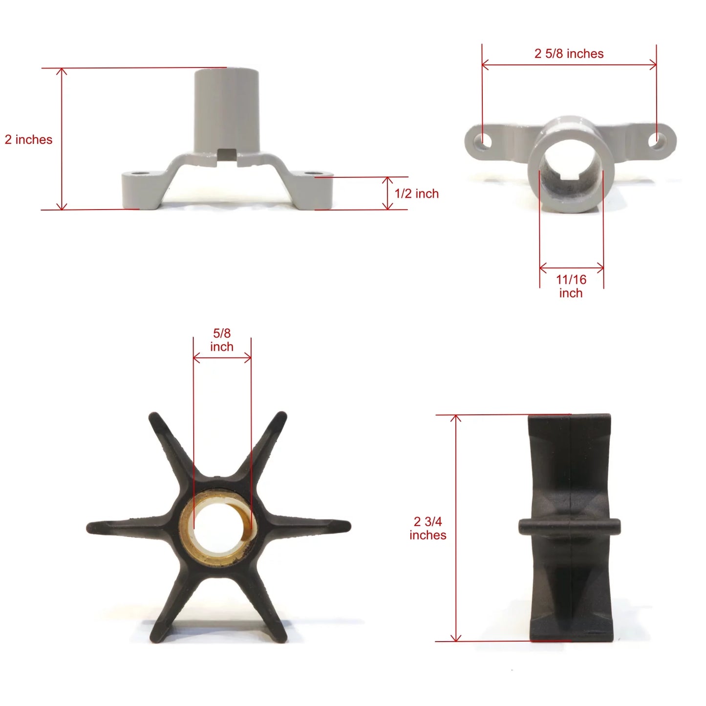 The ROP Shop | Water Pump Impeller Kit For 1979 Johnson 9.9 50R79C Outboard Motor Housing