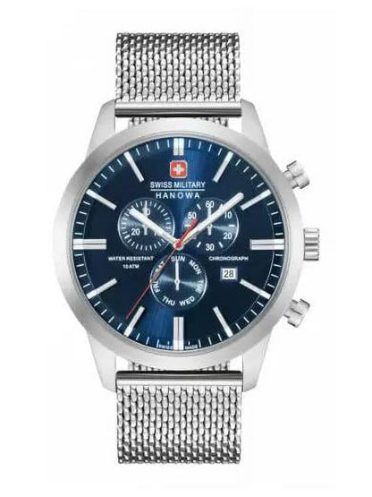 Swiss Military Hanowa Stainless-Steel Blue Dial Quartz Mens Watch 06-3308.04.003