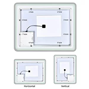 Simple Deluxe 36 x 28 Inch Large Wall Anti-Fog Dimmable LED Bathroom Vanity Makeup Mirror with White/Warm Light(Horizontal/Vertical), Transparent