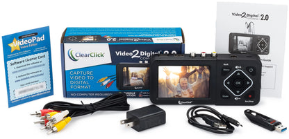 ClearClick Video to Digital Converter 2.0 (Second Generation) - Record Video from VCR's, VHS Tapes, AV, RCA, Hi8, Camcorder, DVD, Gaming Systems (Bundle Edition)