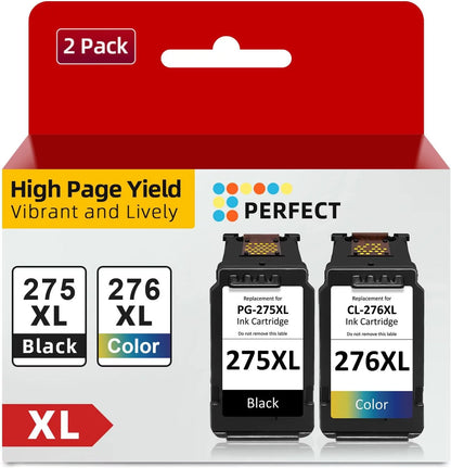 275XL 276XL Ink Cartridge 2 Pack Black/Tri-Color Replacement for Canon TS3520 TS3522; Printer Ink 275 276