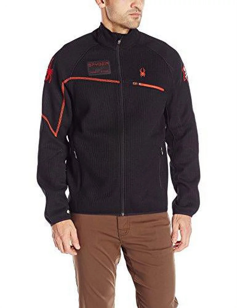 Spyder Men's Alps Full Zip Jacket, Black/Volcano