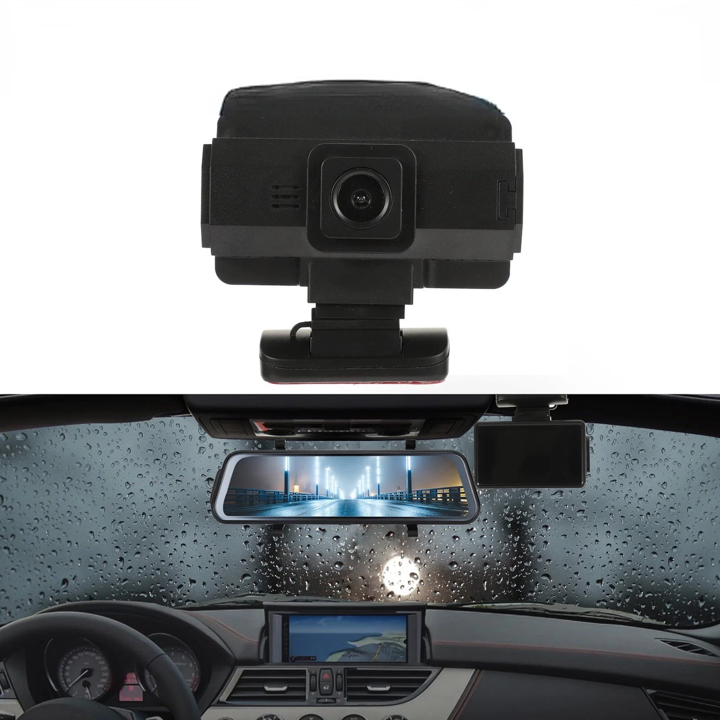 Cheefull 1080P Front and Inside Dash Camera for Cars,Dual Dash Cam with Built-in GPS, , IR Night Vision, G-Sensor, Loop-Recording & Parking Mode