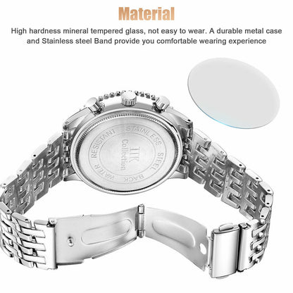 Waterproof Men Watch Relojes De Hombre Luminous Quartz Stainless Steel Bracelet