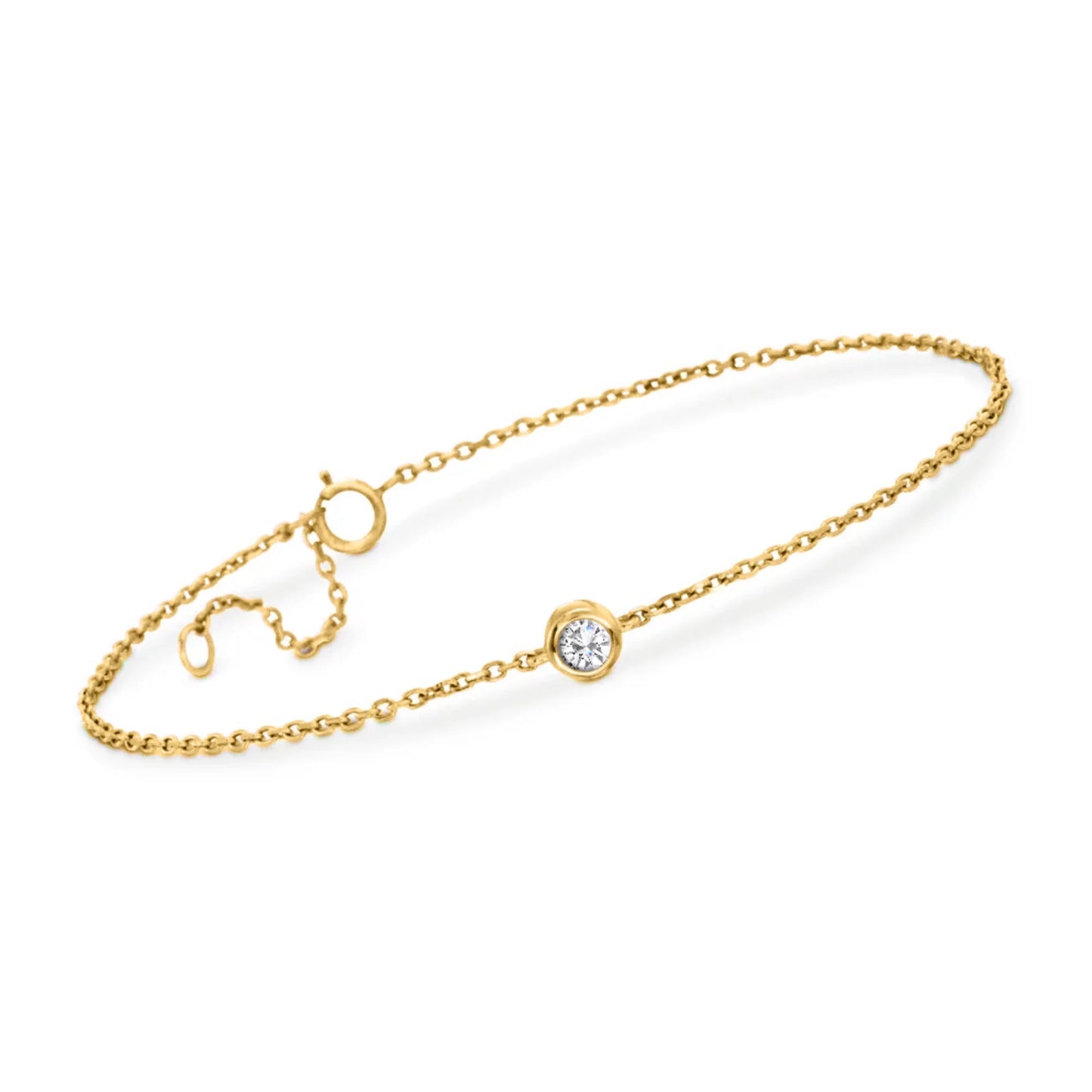 RS Pure by Ross-Simons 0.20 Carat Diamond Station Bracelet in 14kt Yellow Gold, Women's, Adult