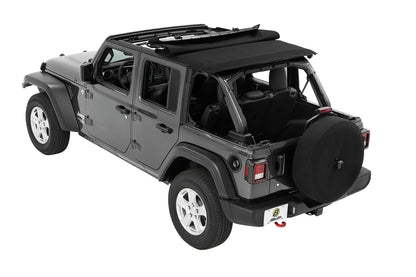 Bestop Black Twill Trektop for a 4-Door Jeep Wrangler JL, Model Years 2018 to Current, (56863-17)