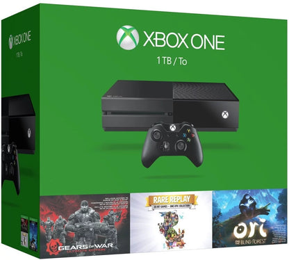 Xbox One 1TB Console - 3 Games Bundle (Gears of War: Ultimate Edition + Rare Replay + Ori and the Blind Forest)