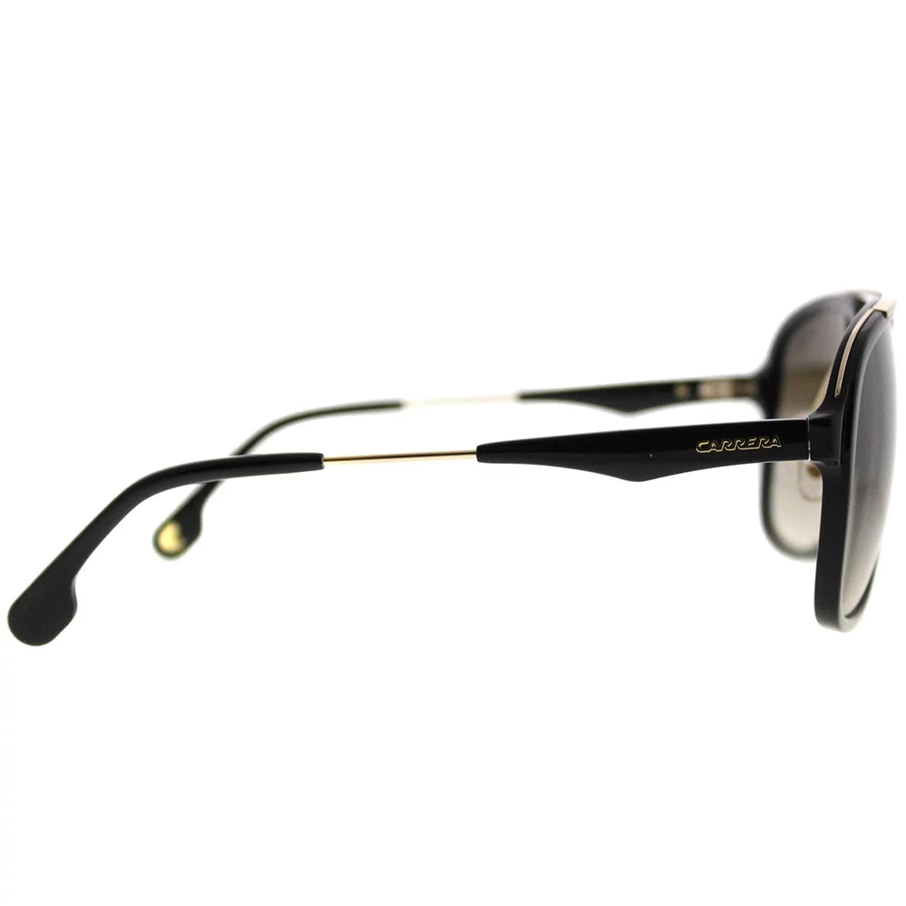 Carrera Plastic Unisex Square Sunglasses Black Gold 57mm Adult