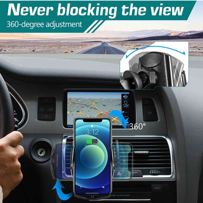 15W Fast Wireless Car Charger: Auto-Clamping Phone Holder Mount for Nokia Lumia 920 - Optimal Charging on the Go