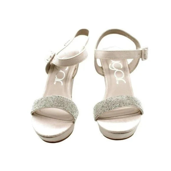 Sugar Women's Chili Rhinestone Wedge Sandals - Nude (size 10 US)