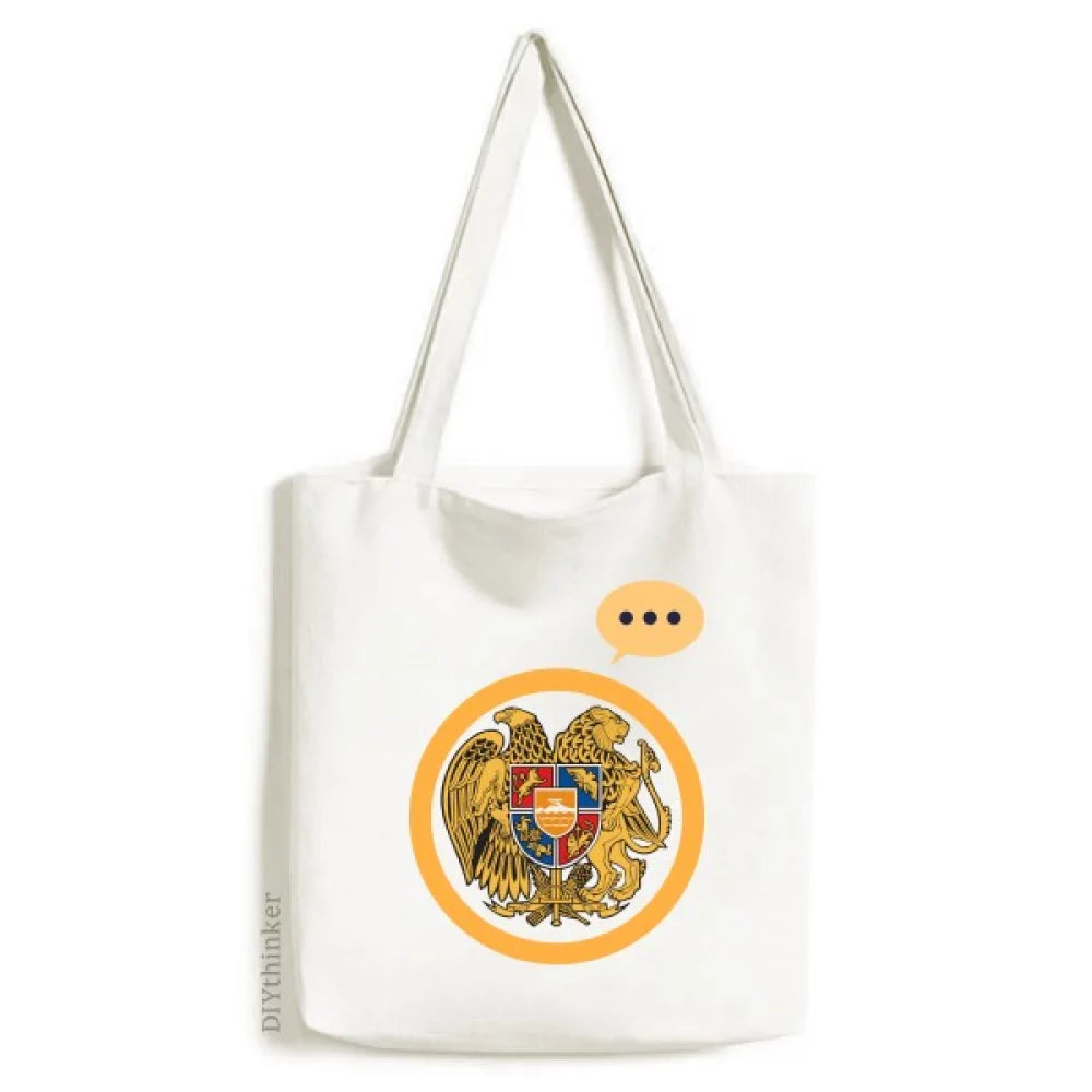 Yerevan Armenia National Emblem Expression Sack Canvas Tote Shoulder Bag