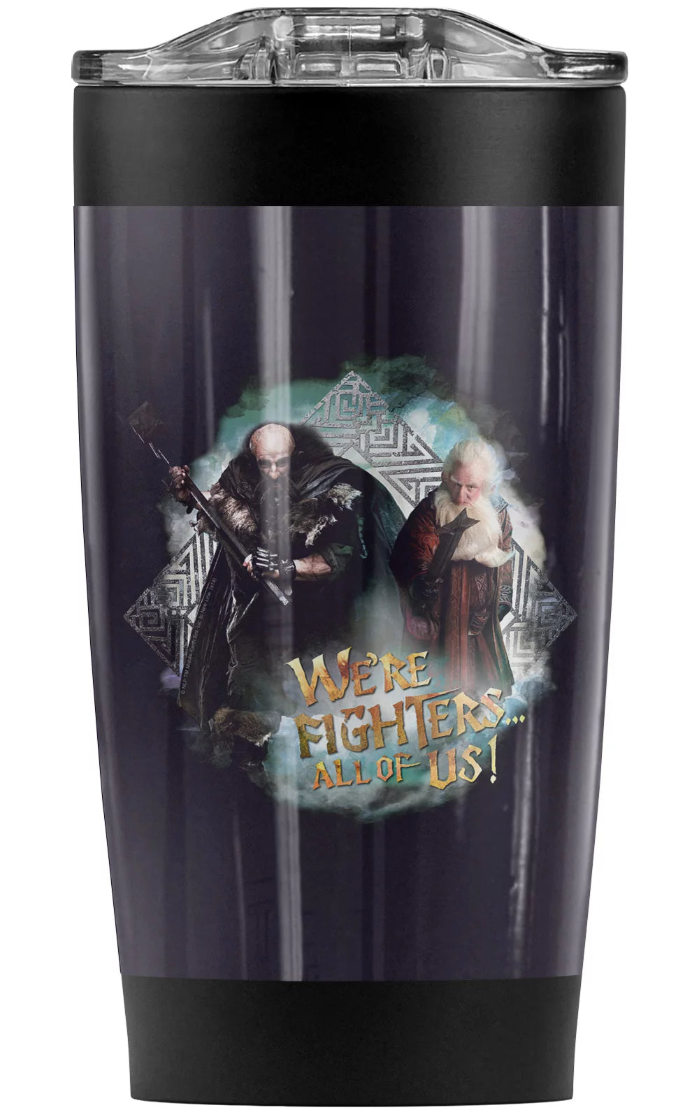 The Hobbit/We Are Fighers Stainless Steel Tumbler 20 oz Coffee Travel Mug/Cup, Vacuum Insulated & Double Wall with Leakproof Sliding Lid | Great for Hot Drinks and Cold Beverages