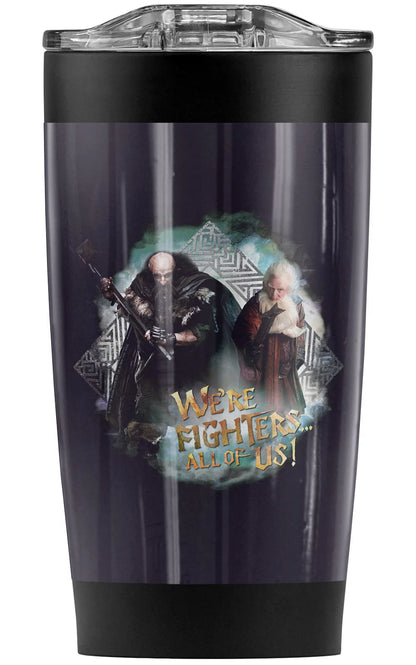 The Hobbit/We Are Fighers Stainless Steel Tumbler 20 oz Coffee Travel Mug/Cup, Vacuum Insulated & Double Wall with Leakproof Sliding Lid | Great for Hot Drinks and Cold Beverages