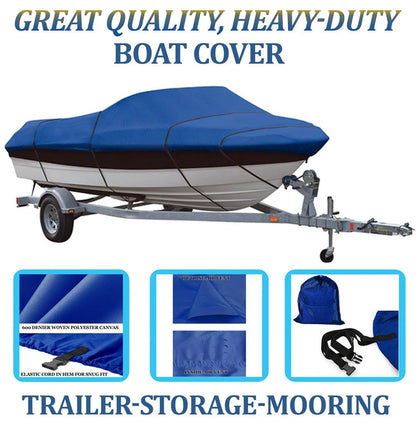 BLUE, GREAT QUALITY BOAT COVER Compatible for BOSTON WHALER VENTURA 180 W/O BOW RAILS 2002-2009