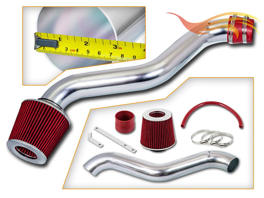 Rtunes Racing Short Ram Air Intake Kit + Filter Combo RED Compatible For 97-01 Honda Prelude / 98-02 Honda Accord L4