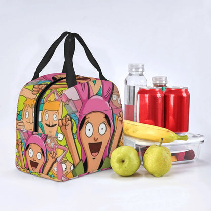 Bob's Burgers Louise Cartoon Portable Lunch Bag For Adult And Kids Reusable Lunch Box Insulated Thermal Cooler Bento Bag For School Picnic Office