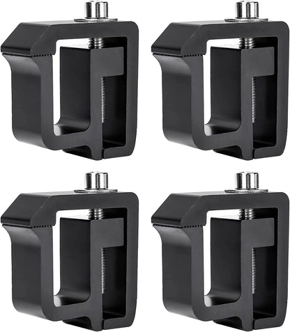 AA-Racks P-AC( Set of 4 Aluminum C-Clamps for Non-Drilling Truck Rack & Camper Shell Installation - Black