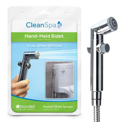 Brondell CleanSpa Hand Held Bidet Sprayer with Dual Spray Pattern in Silver, All Accessories Included