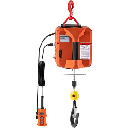 3-in-1 Hoist, Electric Hoist Winch, 1100lbs Portable Electric Winch, 110V Power Winch Crane, 25ft Lifting Height, w/Wire Control, Overload Protection for Lifting Towing