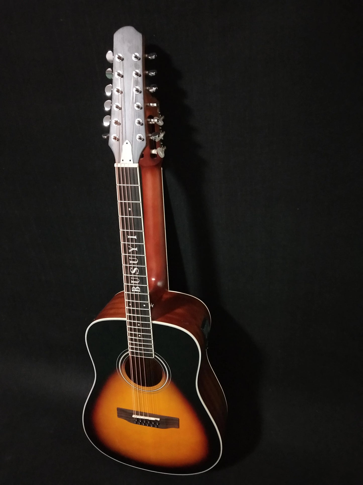 12/6 Strings Acoustic Double Neck, Double Sided Busuyi Guitar 2021 PT Sunset