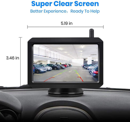 AUTO-VOX W7PRO Wireless Back Up Camera, 5" TFT Monitors Trailer Rear View Cam Systems, Dual Camera Channels with 2.4G Stable Digital Signal for Car, Truck, RV,Camper