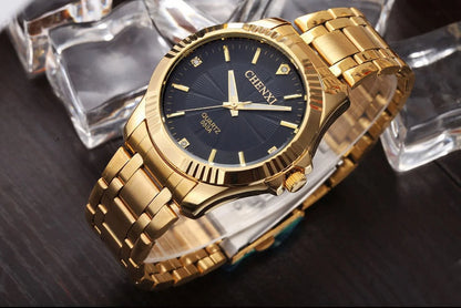 CHENXI Brand Famous Noble Gentlmen Watch Classic Luxury Gold Stainless Steel Quartz Male Watches Fashion Delicate Gift Clock Men