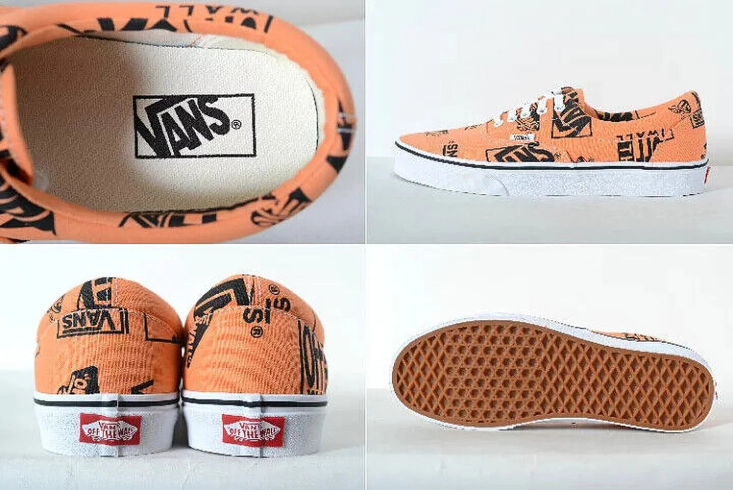 VANS ERA CLASSIC LOGO MIX LOW SKATEBOARD MEN SHOES ORANGE/BLACK SIZE 9.5 NEW