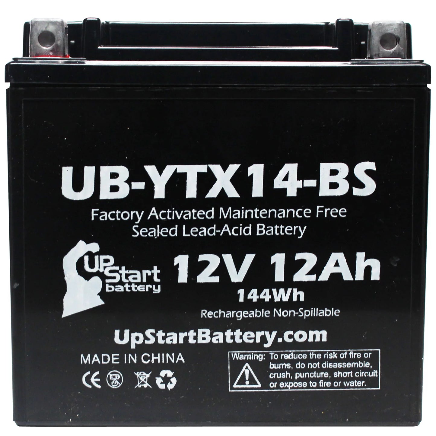 2-Pack UpStart Battery Replacement 2010 BMW F800ST, GS 800 CC Factory Activated, Maintenance Free, Motorcycle Battery - 12V, 12AH, UB-YTX14-BS