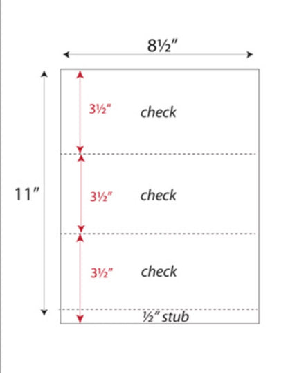 Zapco High-Security Check Paper, Red w Complex Background Pattern, 8-1/2" x 11", Microperfed with 3-Up Checks, 12 Security Features - PACK OF 100 SHEETS