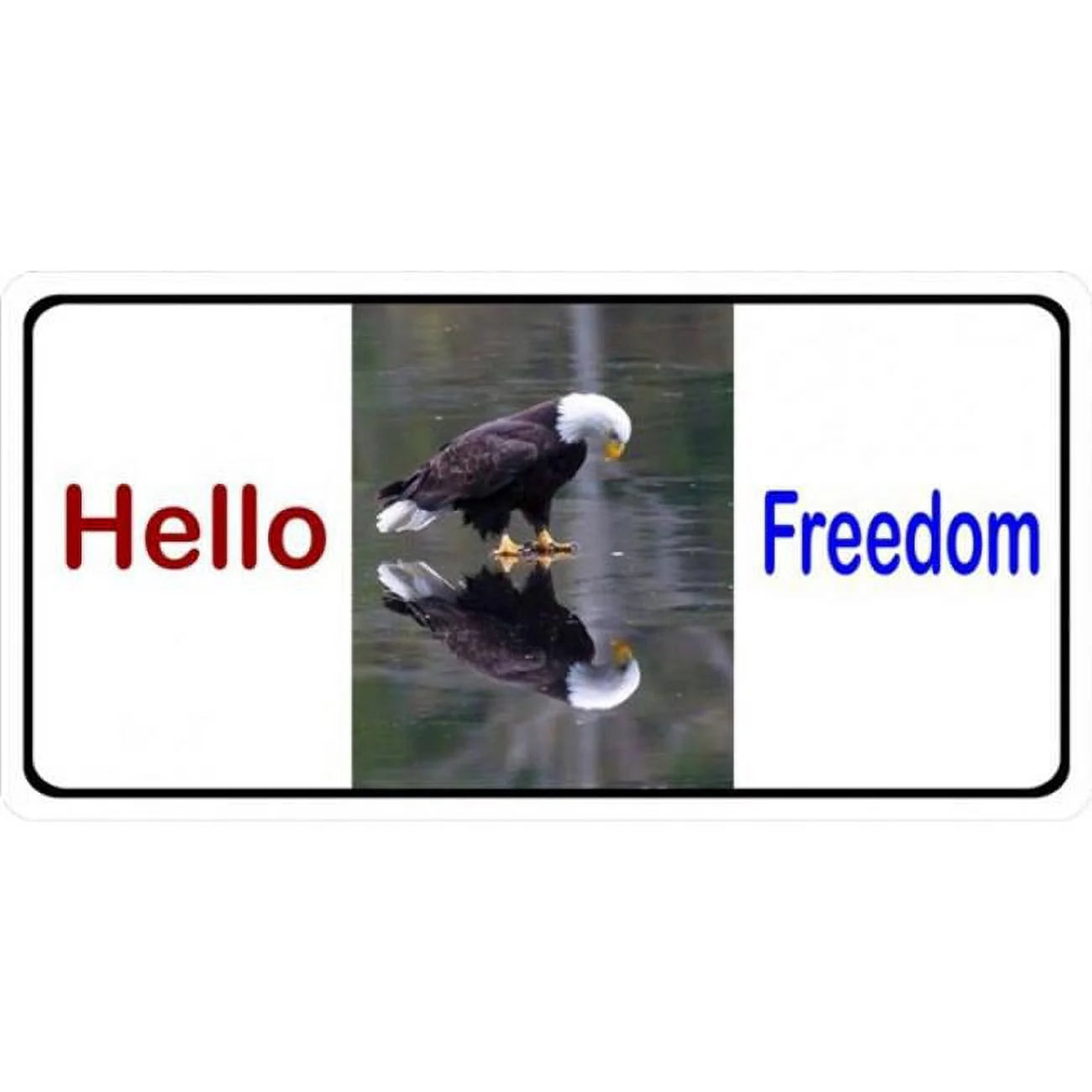 212 Main LPO1920 6 x 12 in. Hello Freedom with Eagle Photo License Plate