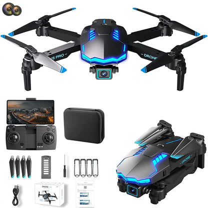 With 4K HD FPV Dual Camera For Kids And Adults Mini Foldable RC Airplane WiFi RC Quadcopter Off Track Headless Mode One Button StartSmart Obstacle Avoidance