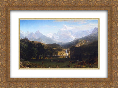 Albert Bierstadt 2x Matted 24x18 Gold Ornate Framed Art Print 'The Rocky Mountains, Lander's Peak'