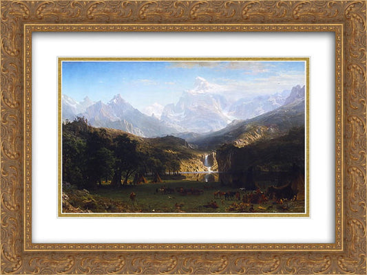 Albert Bierstadt 2x Matted 24x18 Gold Ornate Framed Art Print 'The Rocky Mountains, Lander's Peak'