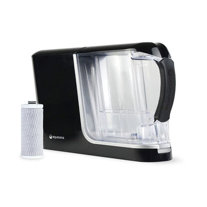 Aquasana Clean Water Machine, Powered Water Filter Pitcher, Filters 320 Gallons, Black